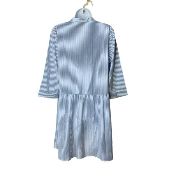 Tuckernuck NEW Blue Stripe Button Down 3/4 Sleeve Royal Shirt Dress Size XS - Picture 7 of 11